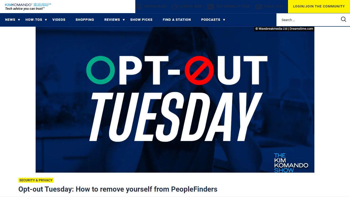 Opt-out Tuesday: How to remove yourself from PeopleFinders - Komando.com